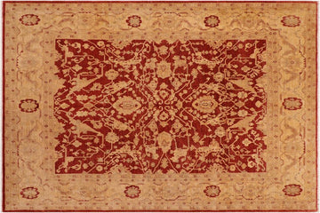 handmade Traditional Kafkaz Chobi Ziegler Rust Tan Hand Knotted RECTANGLE 100% WOOL area rug 8 x 10